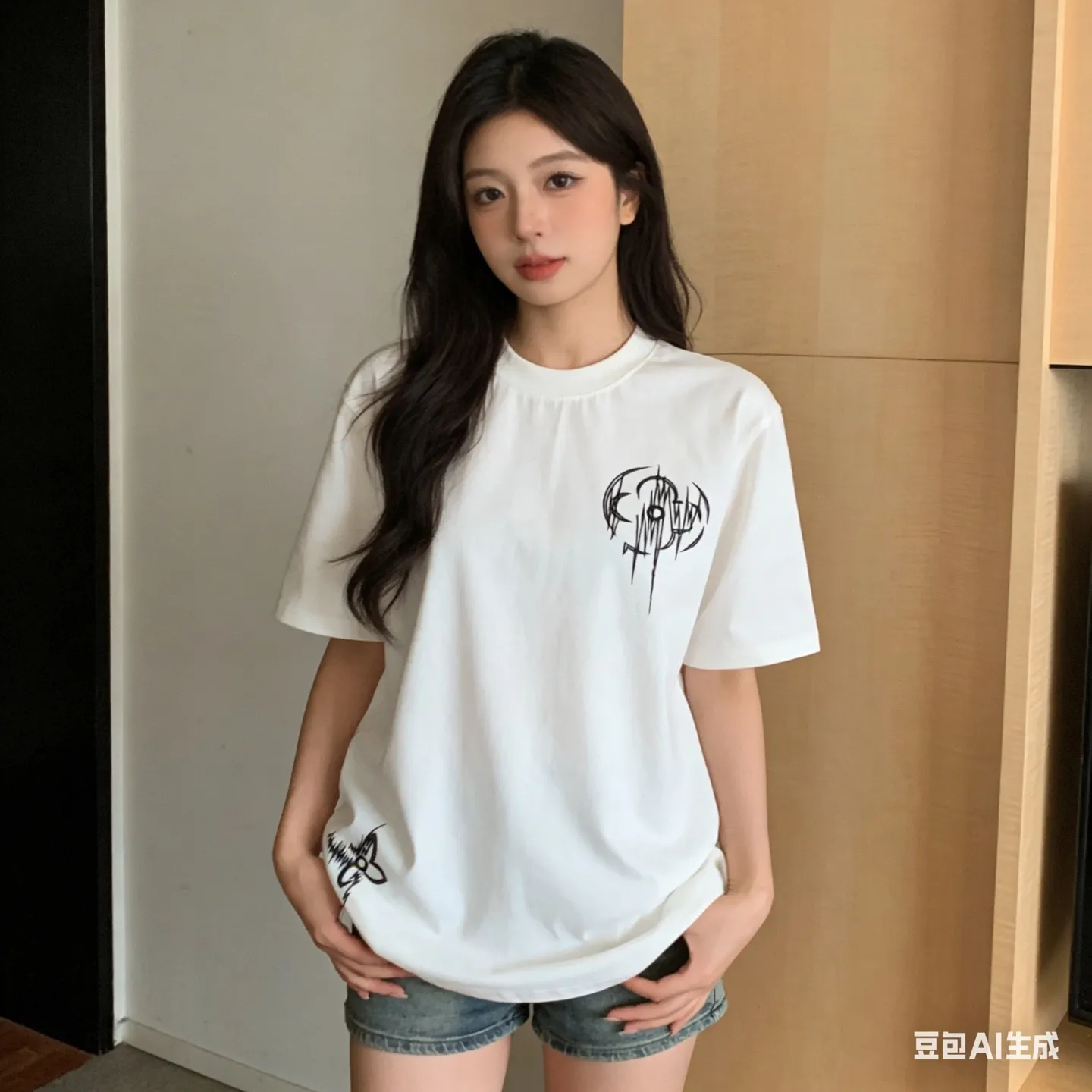 Louis Vuitton/Louis Vuitton Thorns Four-leaf Clover Embroidered Short Sleeve